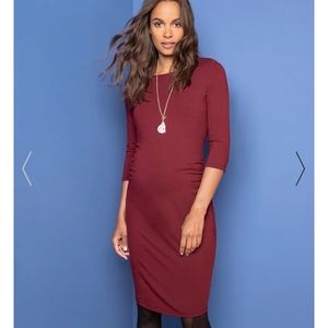 Seraphine Burgandy maternity shift dress